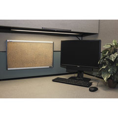 SKILCRAFT Cubicle Cork Board, 24 x 14, Tan Surface, Silver Aluminum Frame