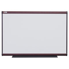 SKILCRAFT Total Erase White Board, 48 x 36, White Surface, Brown Mahogany Frame