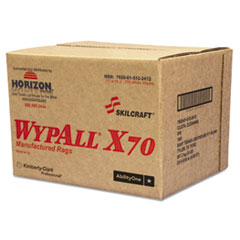 SKILCRAFT WYPALL X70 Rags, 11 x 16.5, White, 174/Box
