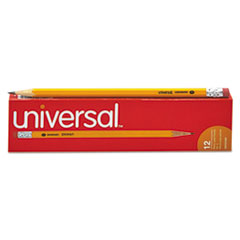 Universal™ PENCIL #2 UNIVERSAL #2 WOODCASE PENCIL, HB (#2), BLACK LEAD, YELLOW BARREL, DOZEN