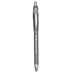 Flexgrip Elite Ballpoint Pen, Retractable, Medium 1 Mm, Black Ink, Black Barrel, Dozen