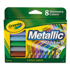 Metallic Markers, Medium Bullet Tip, Assorted Colors, 8/set