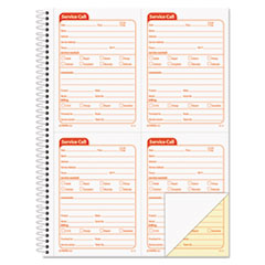 Service Call Book, Two-Part Carbonless, 5.5 x 3.88, 4 Forms/Sheet, 200 Forms Total