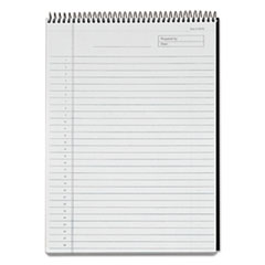 Docket Diamond Top-Wire Ruled Planning Pad, Wide/legal Rule, Black Cover, 60 White 8.5 X 11.75 Sheets