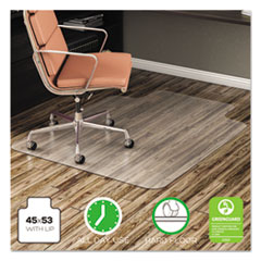 EconoMat All Day Use Chair Mat for Hard Floors, Rolled Packed, 45 x 53, Lipped, Clear