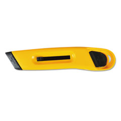 COSCO KNIFE RETRACT PLASTIC YL PLASTIC UTILITY KNIFE WITH RETRACTABLE BLADE AND SNAP CLOSURE, YELLOW