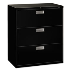 Brigade 600 Series Lateral File, 3 Legal/letter-Size File Drawers, Black, 36