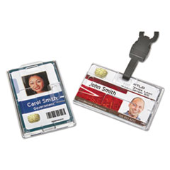 SKILCRAFT Dual-Sided Name Badge Holder, Clear, 250/Box