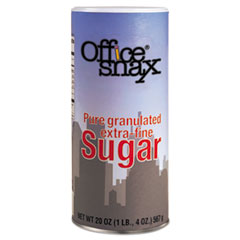 Office Snax® SUGAR CNSTR 20OZ Reclosable Canister Of Sugar, 20 Oz