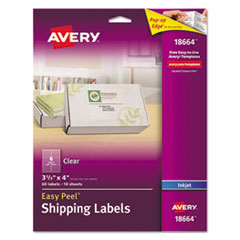 Matte Clear Easy Peel Mailing Labels W/ Sure Feed Technology, Inkjet Printers, 3.33 X 4, Clear, 6/sheet, 10 Sheets/pack