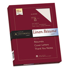 100% Cotton Premium Weight Linen Resume Paper, 32 lb Bond Weight, 8.5 x 11, Almond, 100/Pack