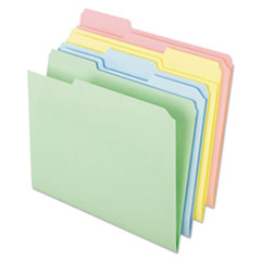 Pastel Colored File Folders, 1/3-Cut Tabs: Assorted, Letter Size, Assorted Colors, 100/Box