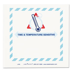 Shipping And Handling Self-Adhesive Labels, Time And Temperature Sensitive, 5.5 X 5, Blue/gray/red/white, 500/roll