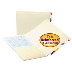 Heavyweight Manila End Tab Pocket Folders, Interior Front Panel Pocket, Straight Tabs, Letter Size, 11-pt Manila, 50/Box