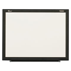 SKILCRAFT Non-Magnetic Melamine Dry Erase Board, 36 x 24, White Surface, Black Aluminum Frame