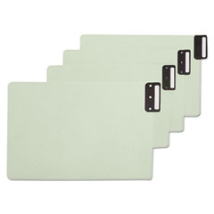 100% Recycled End Tab Pressboard Guides With Metal Tabs, 1/3-Cut End Tab, Blank, 8.5 X 14, Green, 50/box