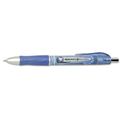 SKILCRAFT Needle Point Roller Ball Pen, Retractable, Fine 0.5 mm, Blue Ink, Blue/White/Black Barrel, Dozen