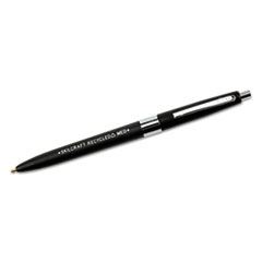 SKILCRAFT Recycled Ballpoint Pen, Retractable, Medium 1 mm, Black Ink, Black Barrel, Dozen