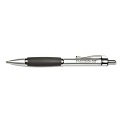 SKILCRAFT Precision 305 Ballpoint Pen, Retractable, Medium 1 mm, Black Ink, Silver Barrel, Dozen