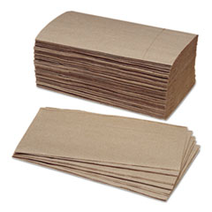 SKILCRAFT Folded Paper Towels, 1-Ply, 9.25 x 10.75, Kraft, 250/Bundle, 16 Bundles/Box