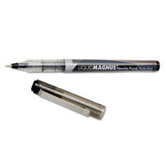 SKILCRAFT Liquid Magnus Needle Tip Hybrid Gel Pen, Stick, Extra-Fine 0.5 mm, Black Ink, Clear/Black Barrel, DZ