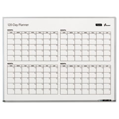 SKILCRAFT 4-Month Dry Erase Calendar, 48 x 36, White Surface, Silver Aluminum Frame