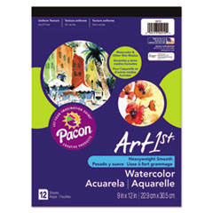 Artist Watercolor Paper Pad, Unruled, Yellow Cover, 12 White 9 X 12 Sheets