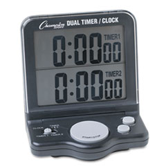 Champion Sports TIMER DUAL-STOP WATCH BK Dual Timer-clock W-jumbo Display, Lcd, 3 1-2 X 1 X 4 1-2