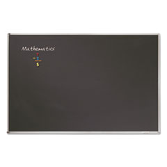 Porcelain Magnetic Chalkboard, 48 x 36, Black Surface, Silver Aluminum Frame