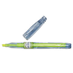 SKILCRAFT Eco-Bottle Recycled Highlighter, Yellow Ink, Chisel Tip, Clear/Yellow Barrel, Dozen