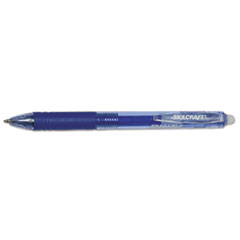 SKILCRAFT Erasable Re-Write Gel Pen, Retractable, Medium 0.7 mm, Blue Ink, Translucent Blue Barrel, Dozen