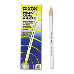 DIXON Grease Pencil, White, Dozen