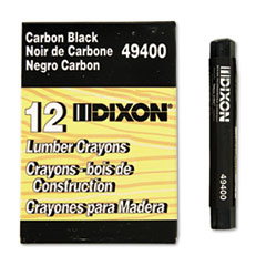 Lumber Crayons, 4.5 X 0.5, Carbon Black, Dozen