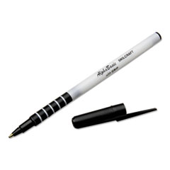 SKILCRAFT AlphaBasic Ballpoint Pen, Stick, Medium 1 mm, Black Ink, White Barrel, Dozen