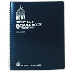 Single Entry Monthly Payroll (50 Employee) Record, Double-Page 7-Column Format, Blue Cover, 11 X 8.5 Sheets, 128 Sheets/book