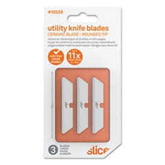 slice® BLADE CERMC RNDTIP 3PK WH Safety Utility Knife Blades, Rounded Tip, Ceramic Zirconium Oxide, 3-pack