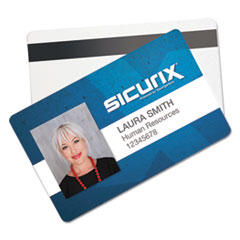 Sicurix Blank Id Card With Magnetic Strip, 2 1/8 X 3 3/8, White, 100/pack