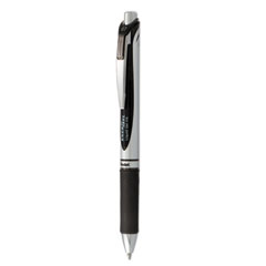 EnerGel Rtx Gel Pen, Retractable, Medium 0.7 Mm, Black Ink, Black/silver Barrel, Dozen