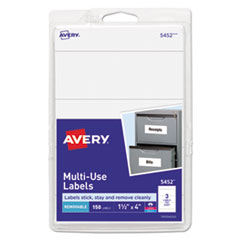 Removable Multi-Use Labels, Inkjet/laser Printers, 1.5 X 4, White, 3/sheet, 50 Sheets/pack, (5452)