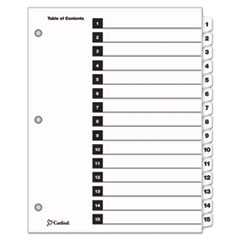 OneStep Printable Table of Contents and Dividers, 15-Tab, 1 to 15, 11 x 8.5, White, White Tabs, 1 Set