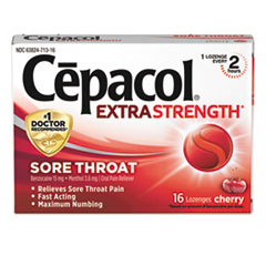 Cepacol® FIRST AID THROAT LZNGE RD Extra Strength Sore Throat Lozenge, Cherry, 16-box