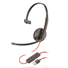 Blackwire 3210 Monaural Over The Head USB Headset, Black