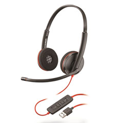 Blackwire 3220 Binaural Over The Head Headset, Black