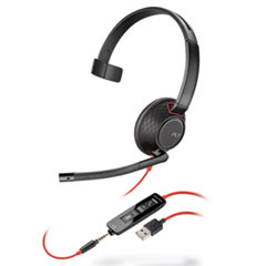 Blackwire 5210 Monaural Over The Head USB Headset, Black