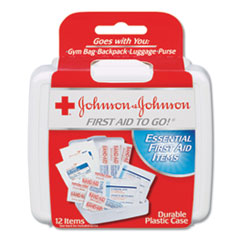 Johnson & Johnson® Red Cross® KIT 1ST AID TO GO MINI Mini First Aid To Go Kit, 12-Pieces, Plastic Case