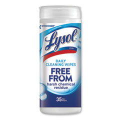 LYSOL® Brand WIPES DAILY CLEANSING 35 DAILY CLEANSING WIPES, 8" X 7", WHITE, 35 WIPES-CANISTER