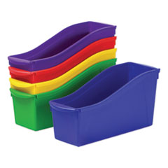 Interlocking Book Bins with Clear Label Pouches, 4.75