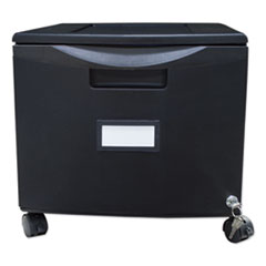 Single-Drawer Mobile Filing Cabinet, 1 Legal/letter-Size File Drawer, Black, 14.75