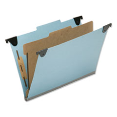 SKILCRAFT Hanging Classification Folders, Legal Size, 1 Divider, 2/5-Cut Exterior Tabs, Light Blue, 10/Box