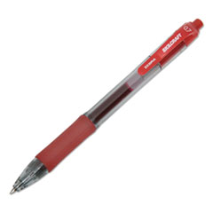 SKILCRAFT Zebra Gel Pen, Retractable, Medium 0.7 mm, Red Ink, Red/Clear Barrel, Dozen